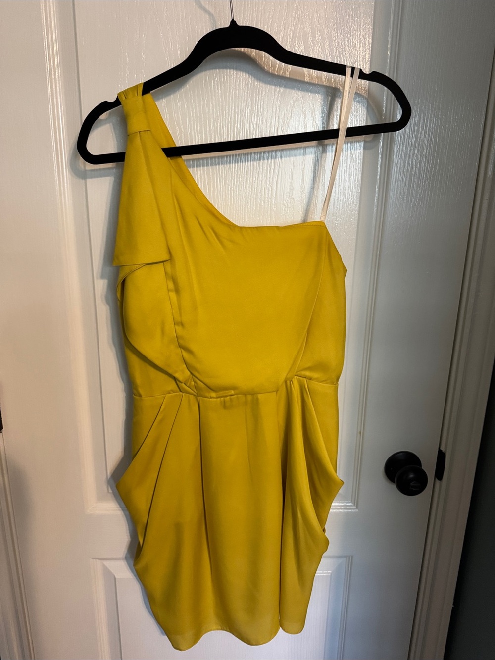 BCBGeneration One-Shoulder Bright Yellow Cocktail Dress